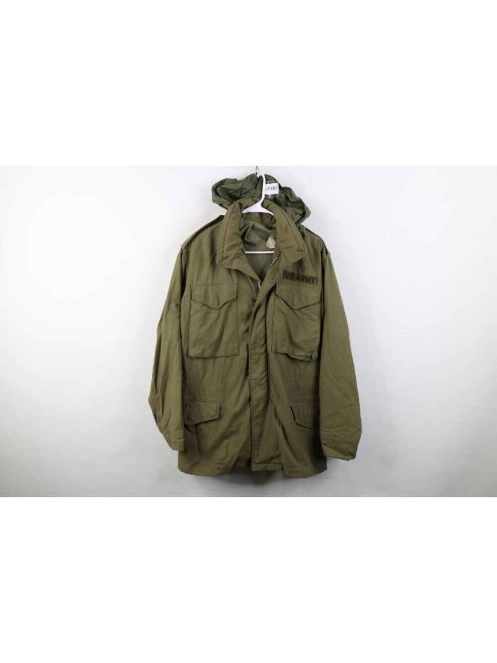 Vintage 60s Vietnam War Mens Small OG107 M65 Hooded Field Jacket Green USGI USA